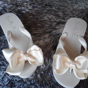 Bridal beach platform shoes - Size 8